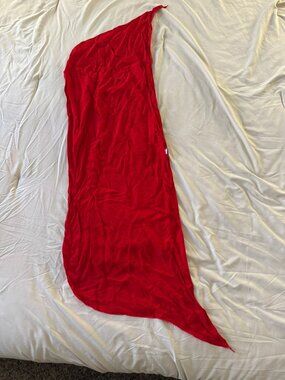 ShuShi Handmade Red Rayon Beach Sarong / Wrap Skirt - Medium